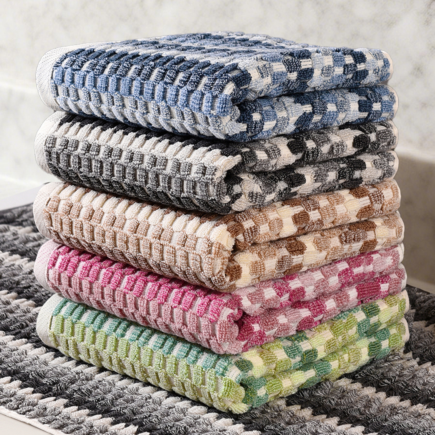 록신 프리미엄 호텔수건 180g 40수 코마사 선염타월 5장 세트